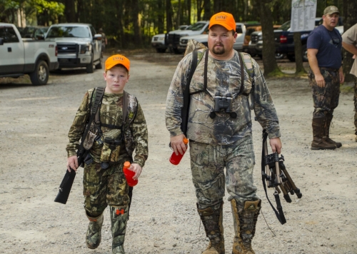 Time to get serious -- Jacob "P-Nut" New and his Dad, Leroy, get ready to get down to business.SCDNR photo by David Lucas