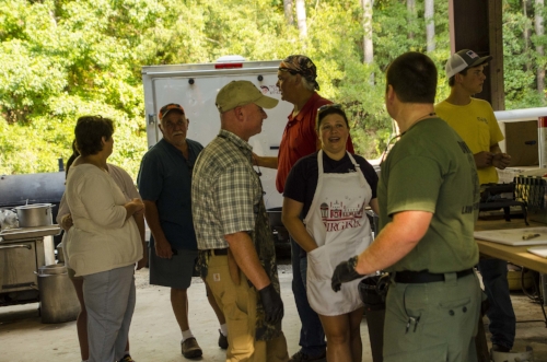 Volunteers, including some SCDNR Officers, kept hunters and volunteers well fed, with 15 gallons of chicken bog Friday night and huge Lowcountry breakfast Saturday evening.SCDNR photo by David Lucas