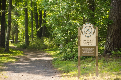 The nature trail along the Catawba River at Landsford Canal Sate Park is part of the "Carolina Thread Trail" a regional network of greenways, trails and blueways in North and South Carolina. SCDNR photo by David Lucas.