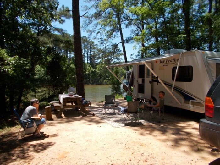 Lakeside camping at Lake Thurmond. [photo courtesy Old 96 Tourism District]