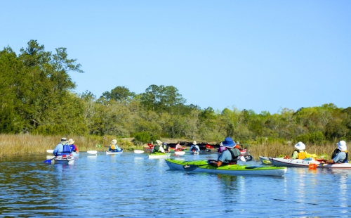 Members of the Sun City Hilton Head Kayakers Club on Briars Creek.