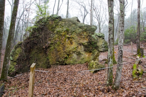 Side view of what was once the top of Peachtree Rock.