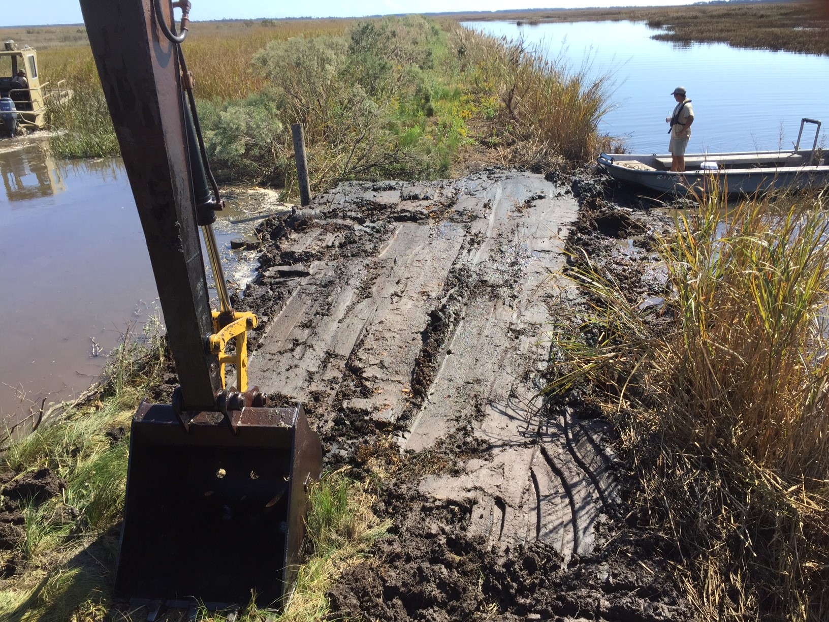 Cedar Island Breach after emergency repair work. (SCDNR photo by Joachim Treptow)