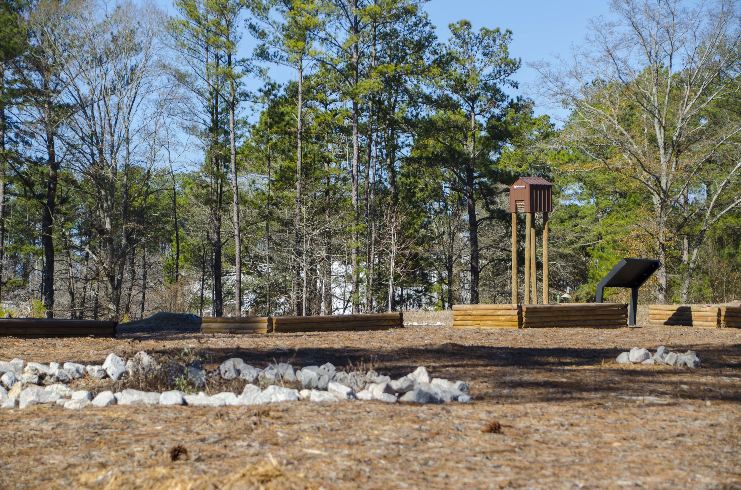  Walking trails at the NWTF headquarters (that's a bat house in the distance).&nbsp;(SCDNR photo by D. Lucas) 