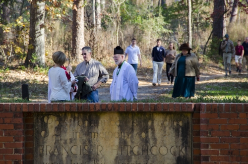 Crowds begin gathering an hour before the event, with visitors jockeying for a coveted position along the wall of Hitchcock Woods' Memorial Gate.