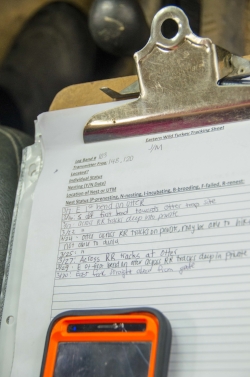 Tools of the trade for keeping track of multiple wild turkeys across 26,000 acres.