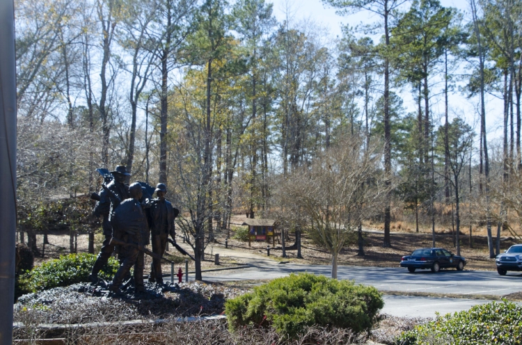 This statue outside the NWTF Headquarters in Edgefield commemorates our turkey hunting past and celebrates the future of the sport.&nbsp;(SCDNR photo by D. Lucas)