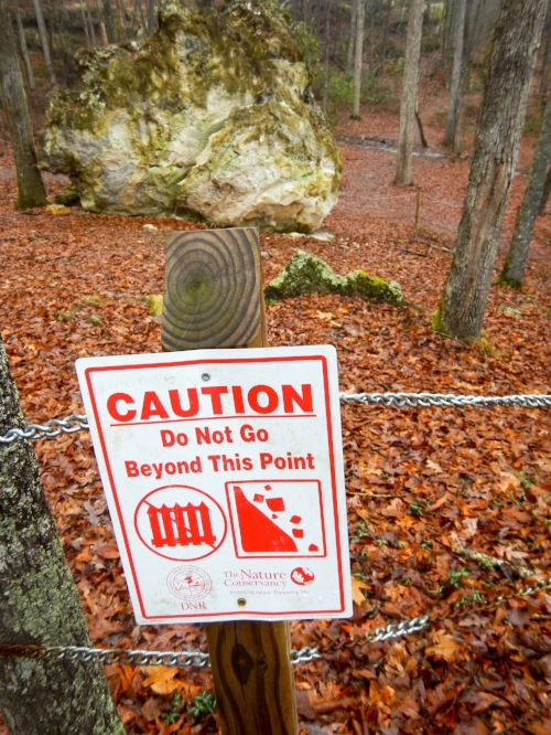 The underside of a toppled Peachtree Rock.