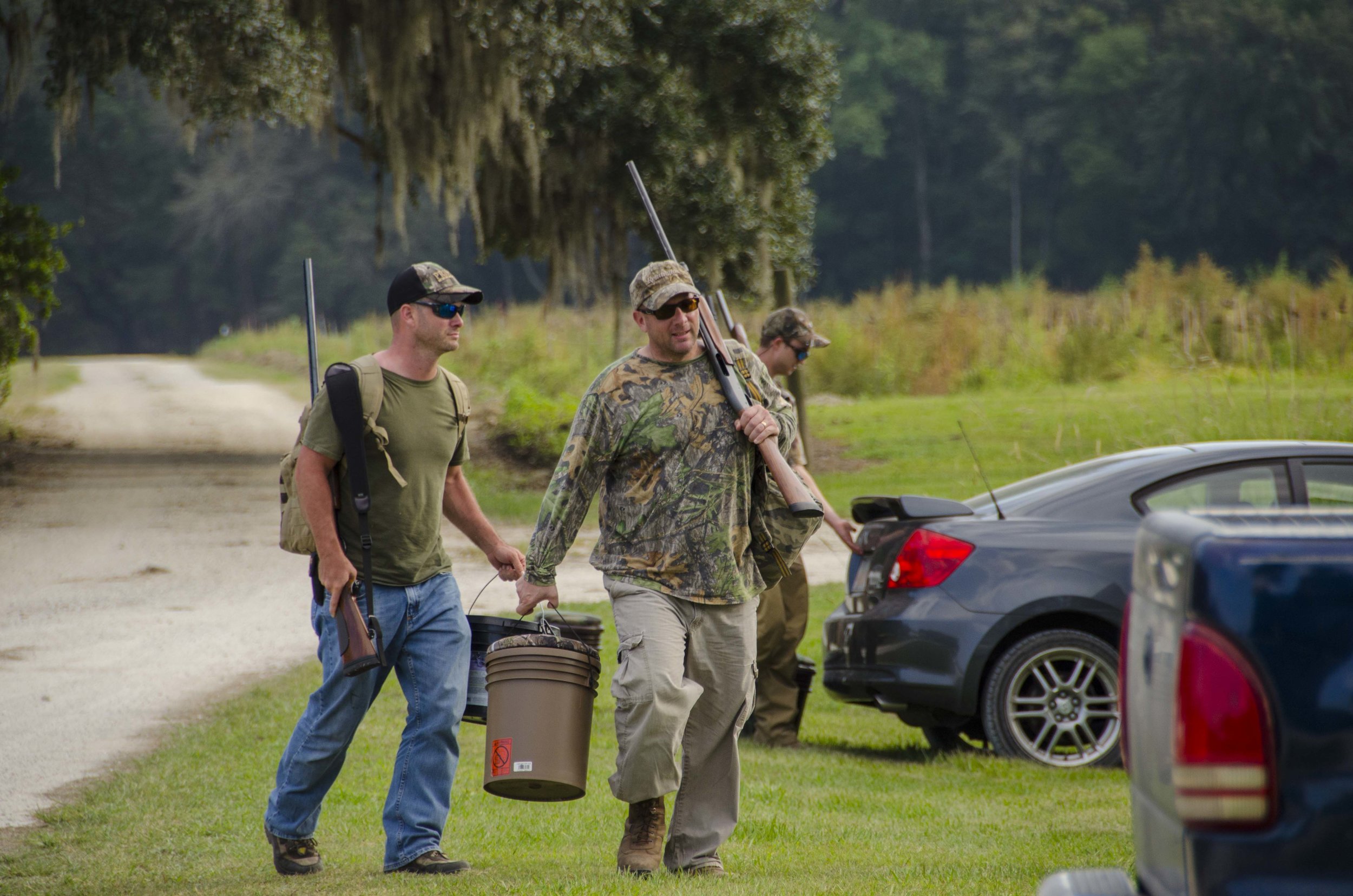 Hunters prepare to take the field at a public dove hunt at Donnelley WMA in Colleton County. &nbsp;SCDNR property managers work to provide the public with well-managed fields for Dove hunting on WMA properties around the state.