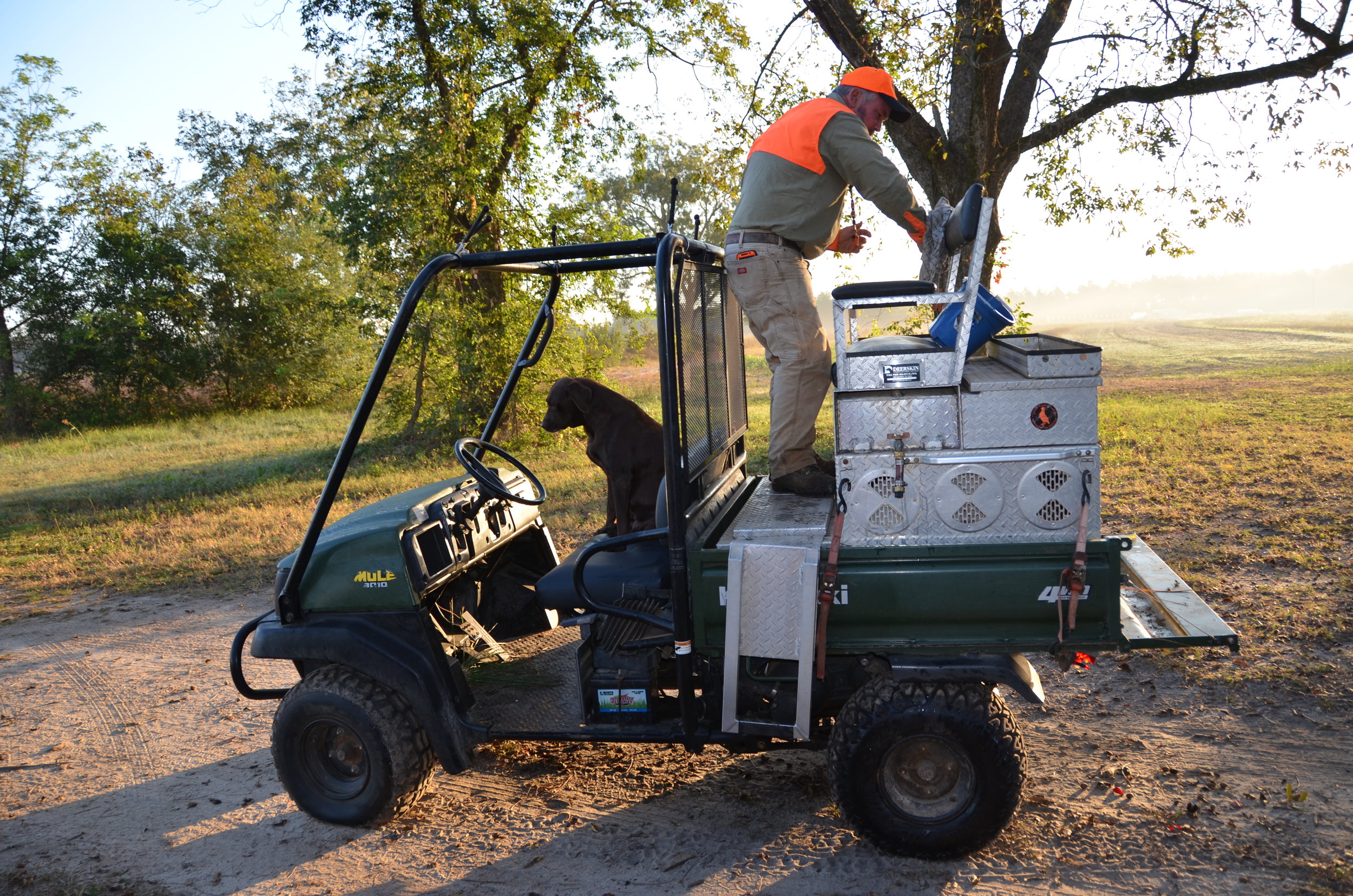 Lucas prepares for a day in the field. (Click for more images.)
