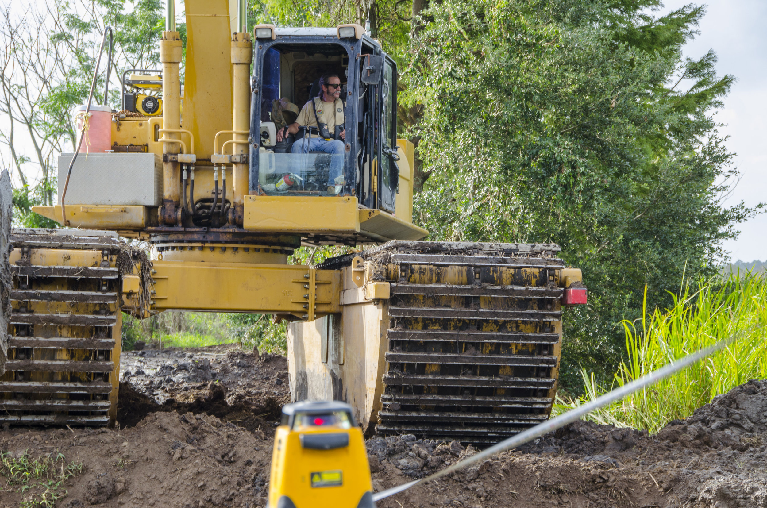 Wendell Tucker operating the Amphib.