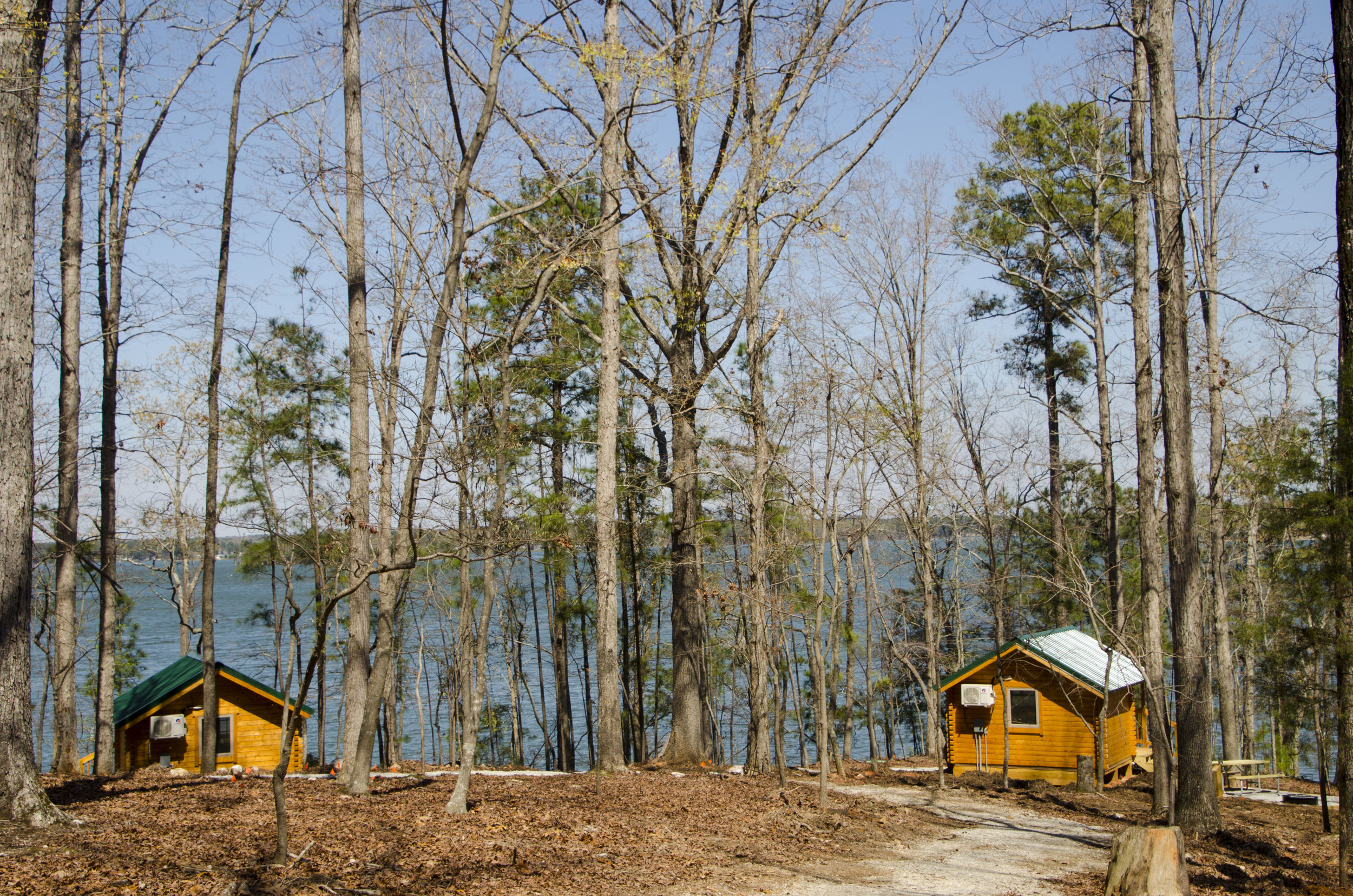 Coming soon:&nbsp; By this summer (June, 2018) park managers hope to have 10 small fishing cabins like these completed and ready for use by campers at Dreher Island State Park.