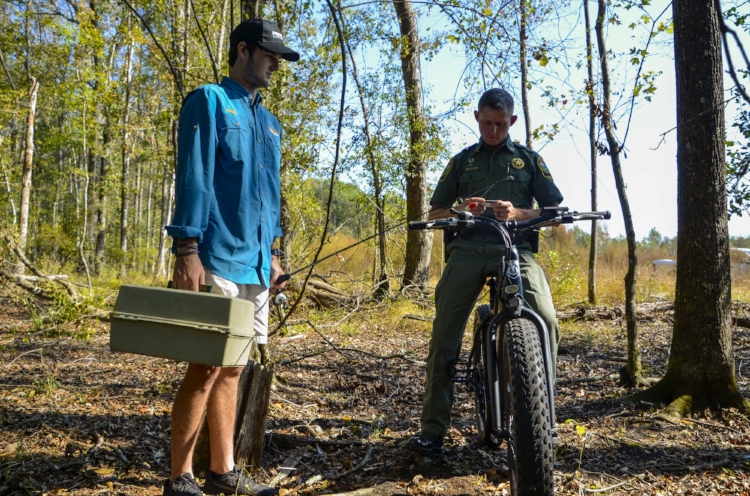The Pedego bike will help Officer Jeff Day and his colleagues in the SCDNR cover more ground quickly and quietly on WMA properties and other remote areas.